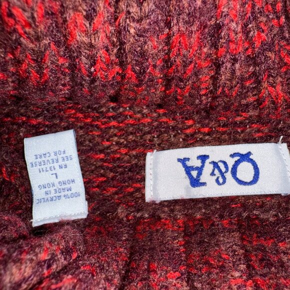 Q&A Red Marled Chunky Turtleneck Sweater – Size L - Picture 4 of 4